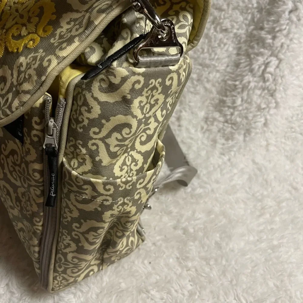 Petunia Pickle Bottom Diaper Bag Shoulder Strap /Backpack Straps Gray Yellow.